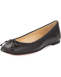 christian louboutin square-toe ballerina flat black christian louboutin square-toe ballerina flat black