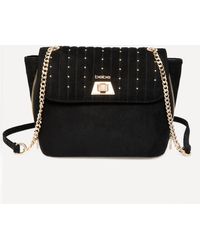 Women S Bebe Shoulder Bags Bebe Studded Faux Suede Satchel Lyst