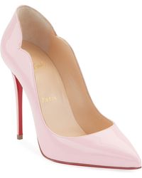 christian louboutin hot chick 100 patent red sole pumps