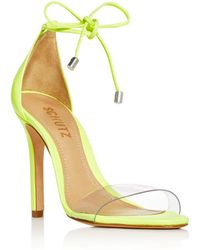 Soraya Wedge Slide Sandal in Neon Leather | Schutz Shoes â SCHUTZ | Sandals, Leather heels 