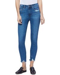PAIGE Hoxton Ankle Skinny Jeans In Jazlyn Destructed - Blue