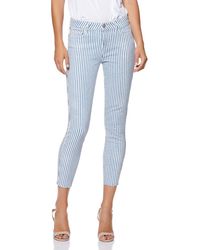 PAIGE Verdugo Crop Skinny Jeans In Sky Blue Stripe
