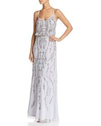 Lyst - Adrianna Papell Tiered Evening Dress in Gray