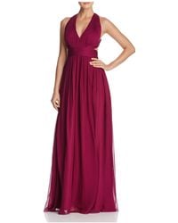 aidan mattox cutout silk gown