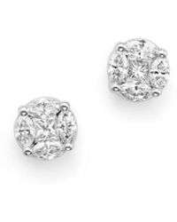 Lyst Roberto Coin 18k White Gold Diamond Stud Earrings In Roberto Coin 18k White Gold Diamond Stud Earrings Lyst