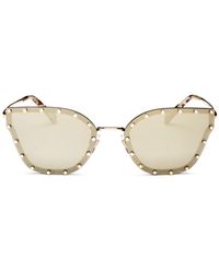 Valentino Women's Mirrored Butterfly Sunglasses - Metallic