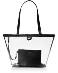 MICHAEL Michael Kors The Michael Large Graphic Logo Print Clear Tote Bag in White - Save 41% - Lyst