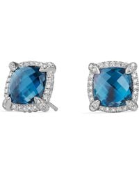 Lyst David Yurman Châtelaine Pavé Bezel Stud Earrings With Hampton David Yurman Châtelaine Pavé Bezel Stud Earrings With Hampton Blue Topaz And Diamonds Lyst