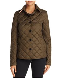 Lyst - Burberry Kencott Quilted Jacket in Green