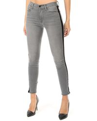 FRAME Le High Skinny Velvet Tux Grimes - Gray