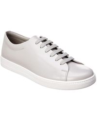 prada grey suede trainers