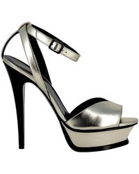 saint laurent gold platform sandals
