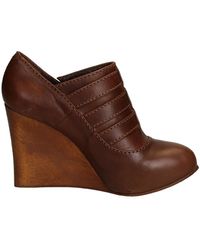Lyst - ChloÃ© Tan Leather Prince Tstrap Wedges in Brown