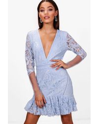 Lyst - Boohoo Premium Olivia Bandeau Sequin Stud Mini Dress in Green Boohoo - Boutique Myleene Stud And Lace Rara Dress - Lyst