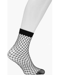 Boohoo Womens Diamond Fishnet Ankle Socks - Black - One Size