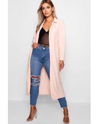 Boohoo Plus Crepe Longline Duster - Multicolour