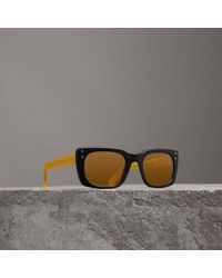 burberry trench collection round frame sunglasses