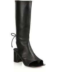 Christian louboutin Napoleona Leather Spiked-toe Knee Boots in ...  