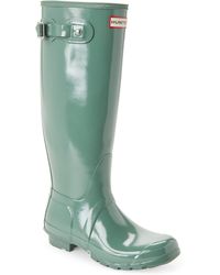 hunter green heel boots