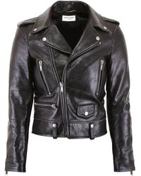 Saint Laurent Giubbotto Biker Dead Bird - Nero