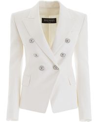 Balmain Double Breasted Jacket - White