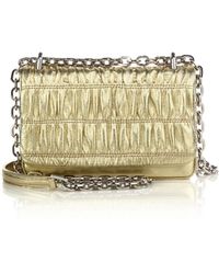 Ferragamo Miss Vara Bow Metallic Mini Shoulder Bag in Gold - Save ...