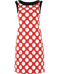 Ax Paris Ax Paris Polka Dot One Shoulder Dress in Red | Lyst