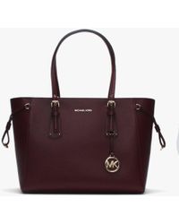 Voyager Oxblood Saffiano Leather Tote Bag