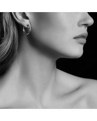 David Yurman Pearl Earrings With Diamonds In White Lyst David Yurman Continuance Hoop Earrings In 18k White Gold Lyst