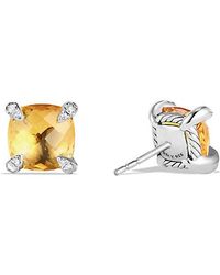 Lyst David Yurman Châtelaine Earrings With Citrine In 18k Gold David Yurman Châtelaine Earrings With Citrine And Diamonds 9mm Lyst