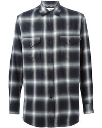 Saint Laurent Plaid Shirt - Lyst