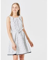 Embossed Off Shoulder White Dress