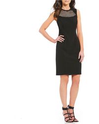 Lyst - Calvin klein Turtleneck Sleeveless Dress in Black