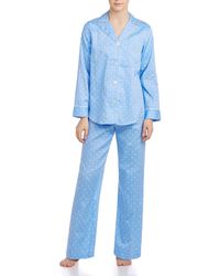 Lauren by Ralph Lauren Classic Notch-collar Sateen Pajamas - Blue