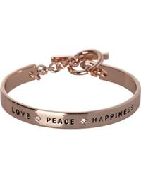 Lyst Lucky Brand Peace Sign Chain Cuff Bracelet In Metallic Bcbgeneration Bcbg Generation Love Peace Hiness Cuff Bracelet Lyst