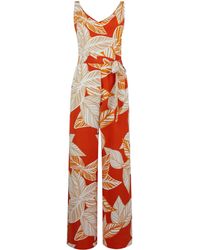 Dorothy Perkins Orange Leaf Print Jumpsuit