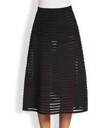 Women S Cynthia Rowley Knee Length Skirts Cynthia Rowley Paneled Midi Skirt Lyst