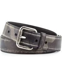 Prada Gloss Leather Belt in Blue for Men | Lyst  