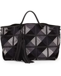 Women S Isabella Fiore Bags Isabella Fiore Kennington Leather Trim Wool Tote Bag Lyst