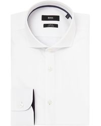 BOSS | Jery Slim Solid Contrast Shirt | Lyst