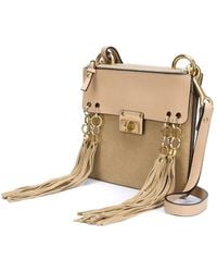 Chlo Jane Small Leather And Suede Cross-Body Bag in Pink (misty ...