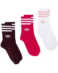 adidas Mid-cut Crew Three-pack Socks - Pink