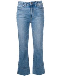 PAIGE Jean évasé crop - Bleu