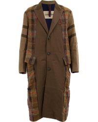 Lyst Ziggy Chen Check Panel Coat qIvvrdxw