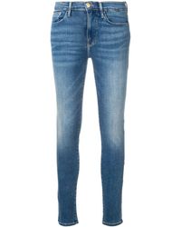 FRAME Tief sitzende 'Garland' Skinny-Jeans - Blau