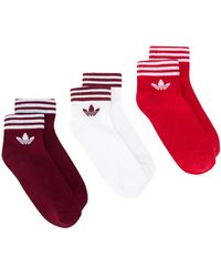 adidas Set Of Three Logo Knit Socks - White
