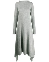 Sacai Vestido con dobladillo asimétrico - Gris