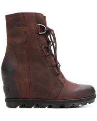 sorel wedge boots brown