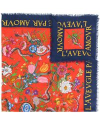 Gucci Flora Snake Print Shawl - Multicolor