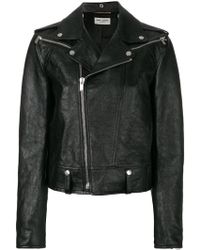 Saint Laurent Giacca biker con zip - Nero